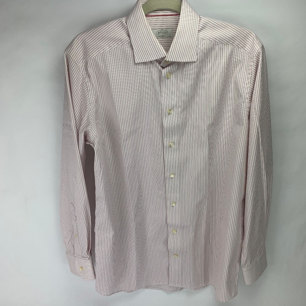 Eton of Sweden Contemporary LS White and Pink Med